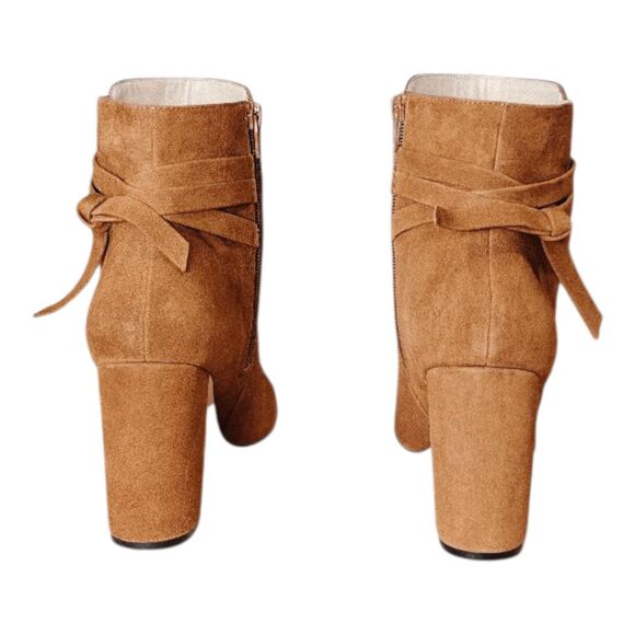SOLE SOCIETY Flynn Camel Suede Ankle Boot Size 8.5 - Picture 5 of 10